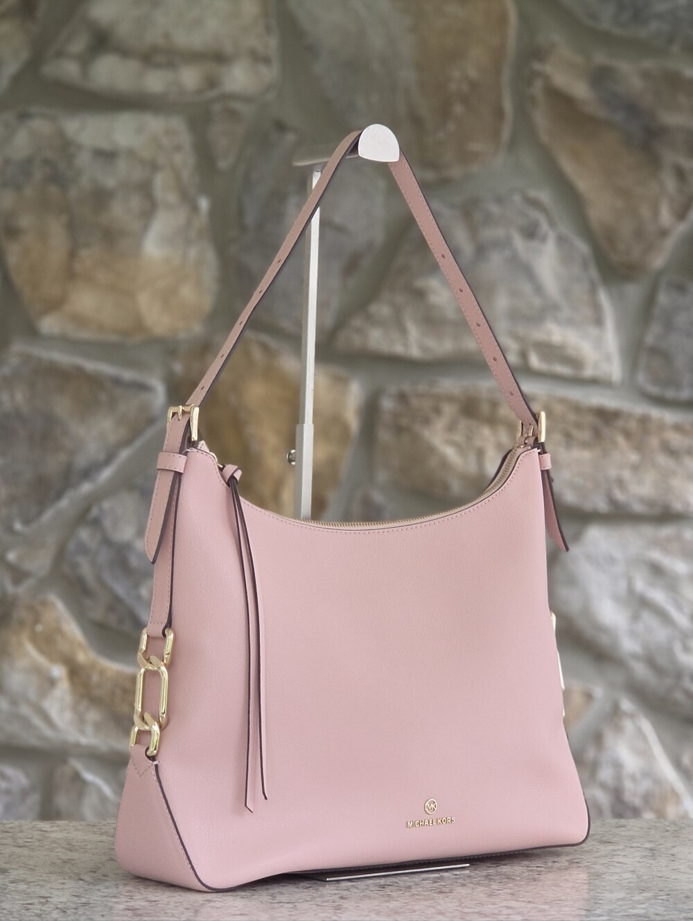 Michael Kors Laney Large Pink Hobo Shoulder Bag